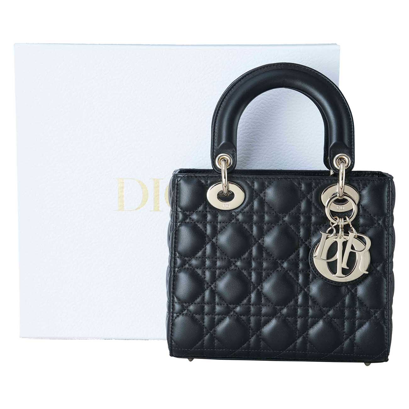 CHRISTIAN DIOR(USED)크리스찬디올 램스킨 레이디디올 스몰 MY ABC